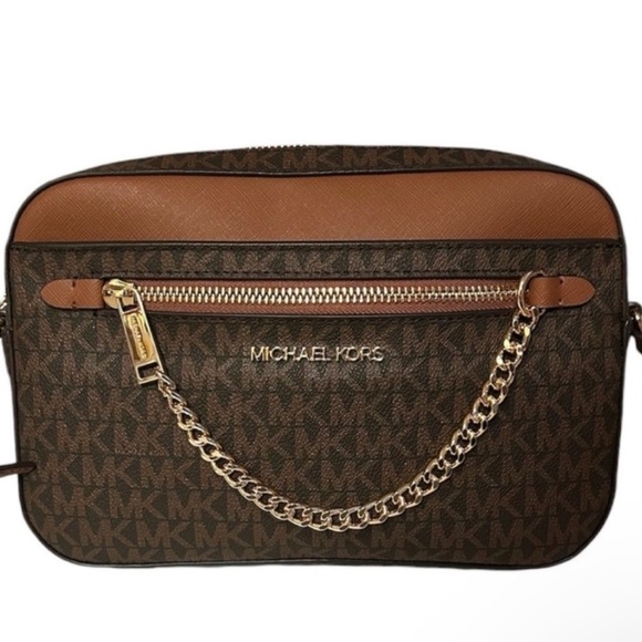 NWT MK Michael Kors Jet Set Large Logo Crossbody Bag - Picture 1 of 7